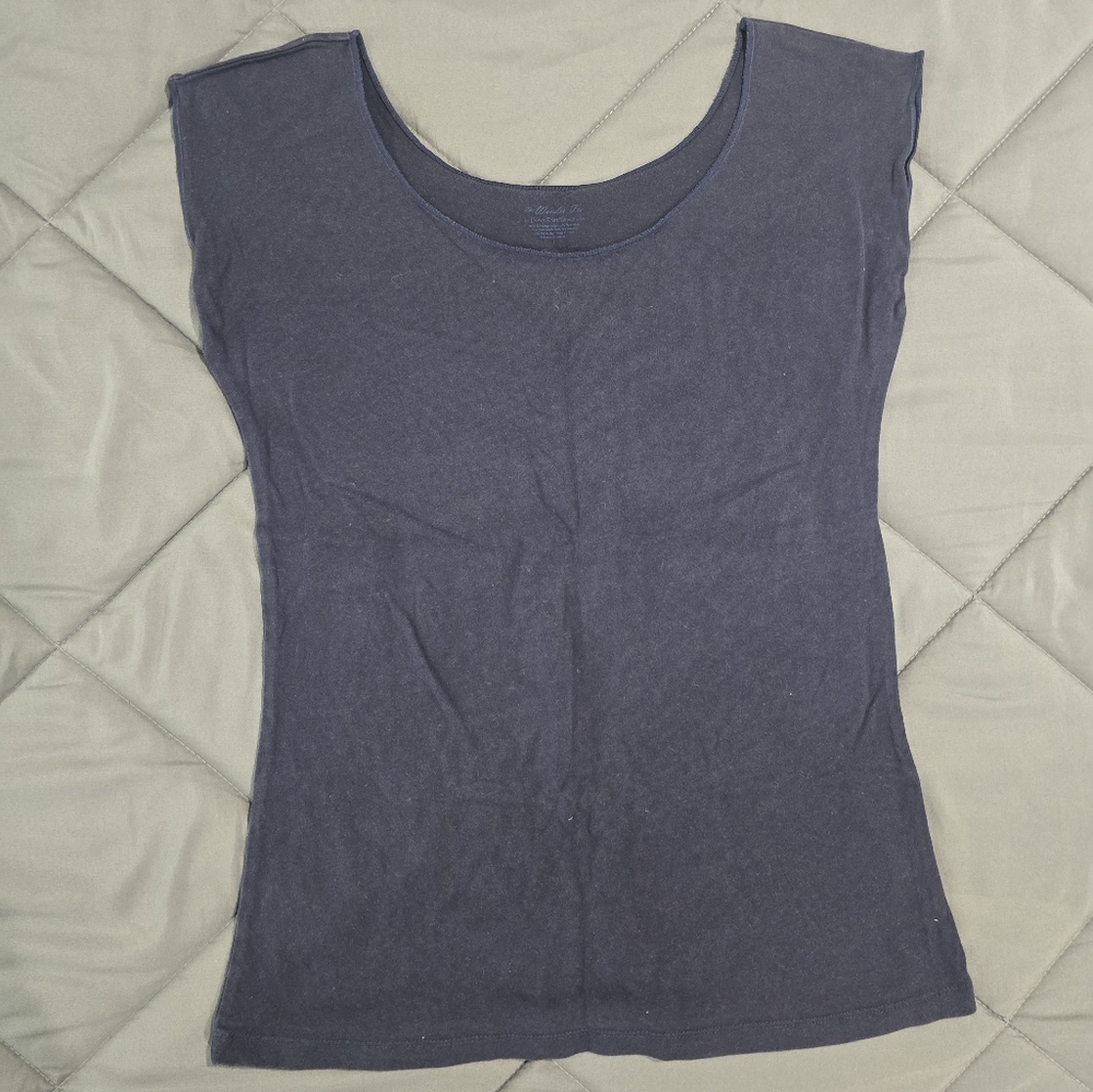 DownEast Navy Sleeveless Blouse